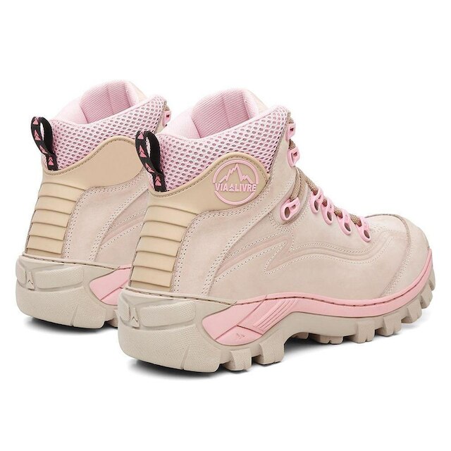 Coturno Feminino Bota Em Couro Legítimo Resistente Reforçada Com C.A Leve Macia Confortável Trilha