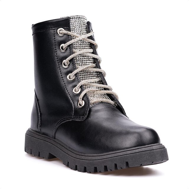 Coturno Feminino Infantil Menina Cadarço De Strass Blogueira
