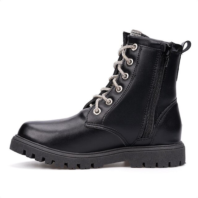 Coturno Feminino Infantil Menina Cadarço De Strass Blogueira