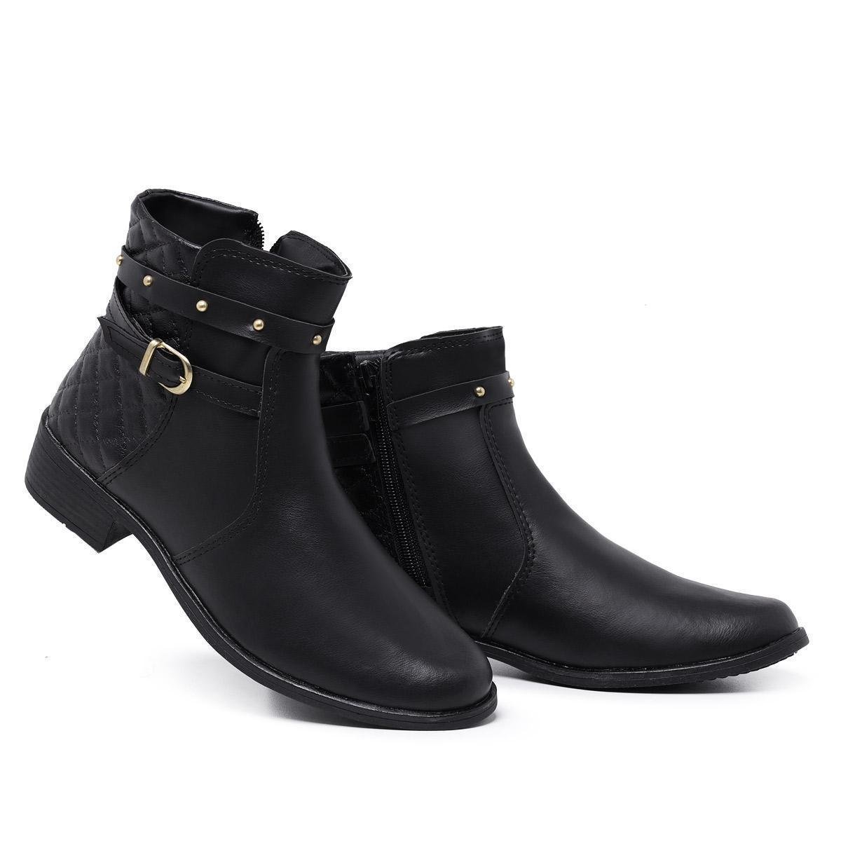 Coturno Feminino Montaria Bota Zíper Confortável Casual Botinha Cano Baixo - Preto é ruim? Coturno Feminino Montaria Bota Zíper Confortável Casual Botinha Cano Baixo - Preto é boa?