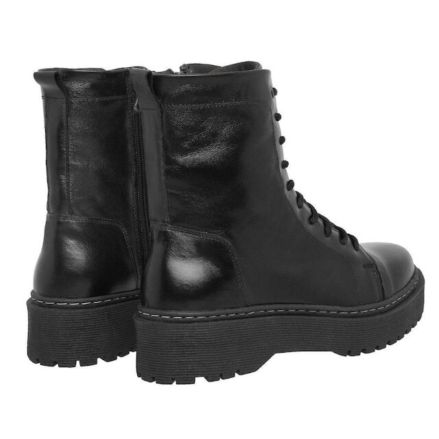 Coturno Feminino Plataforma Tratorada Moda Casual em Couro