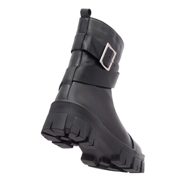 Coturno Feminino Tratorado Couro Bota Cano Curto Conforto