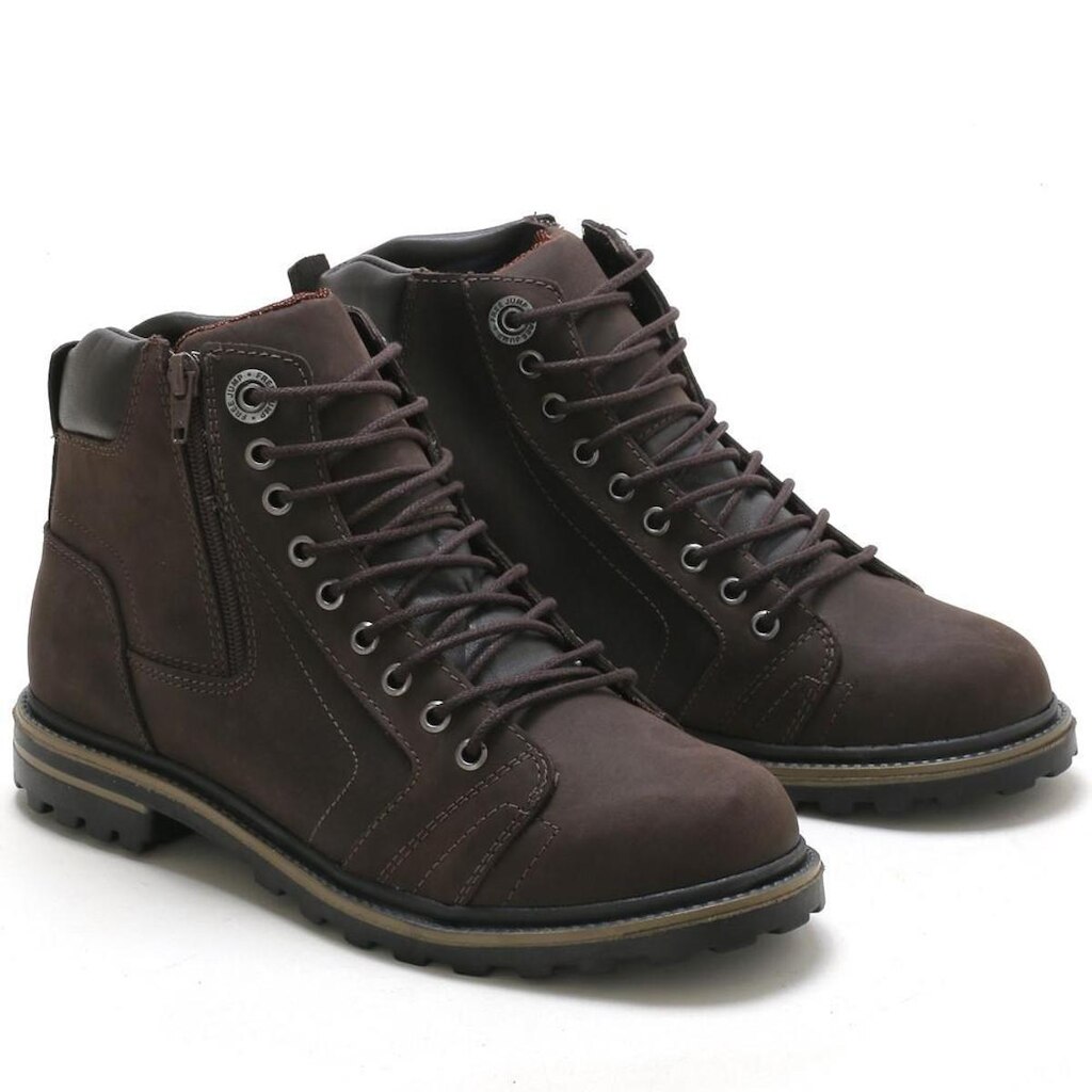 Coturno Free Jump Adventure Motoqueiro Trilha Masculino Em Couro 1911