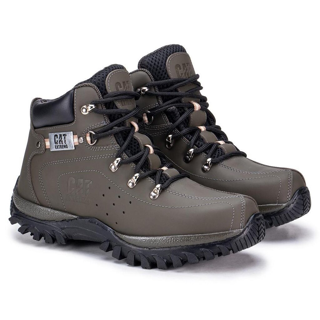 Coturno Masculino Adventure Couro Emborrachado Semi Impermeável C.A Bota Masculina EPI Trabalho