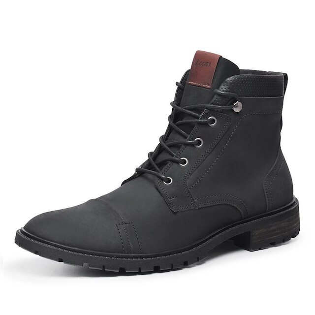 Coturno masculino bota militar cano médio zíper lateral