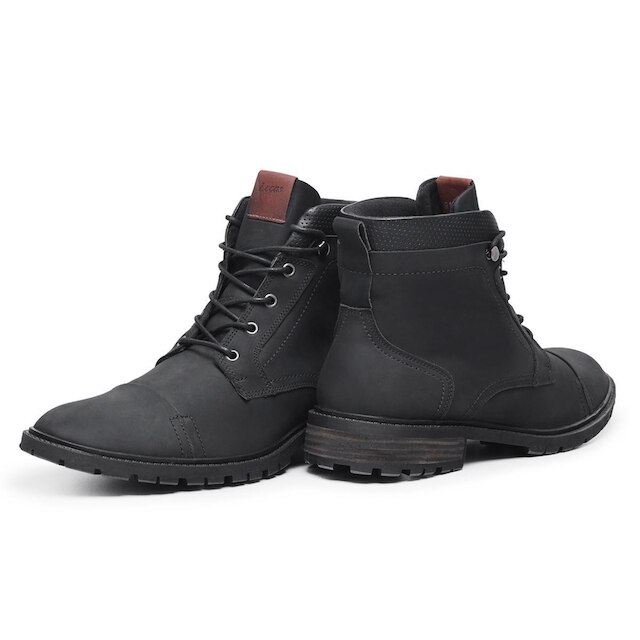 Coturno masculino bota militar cano médio zíper lateral