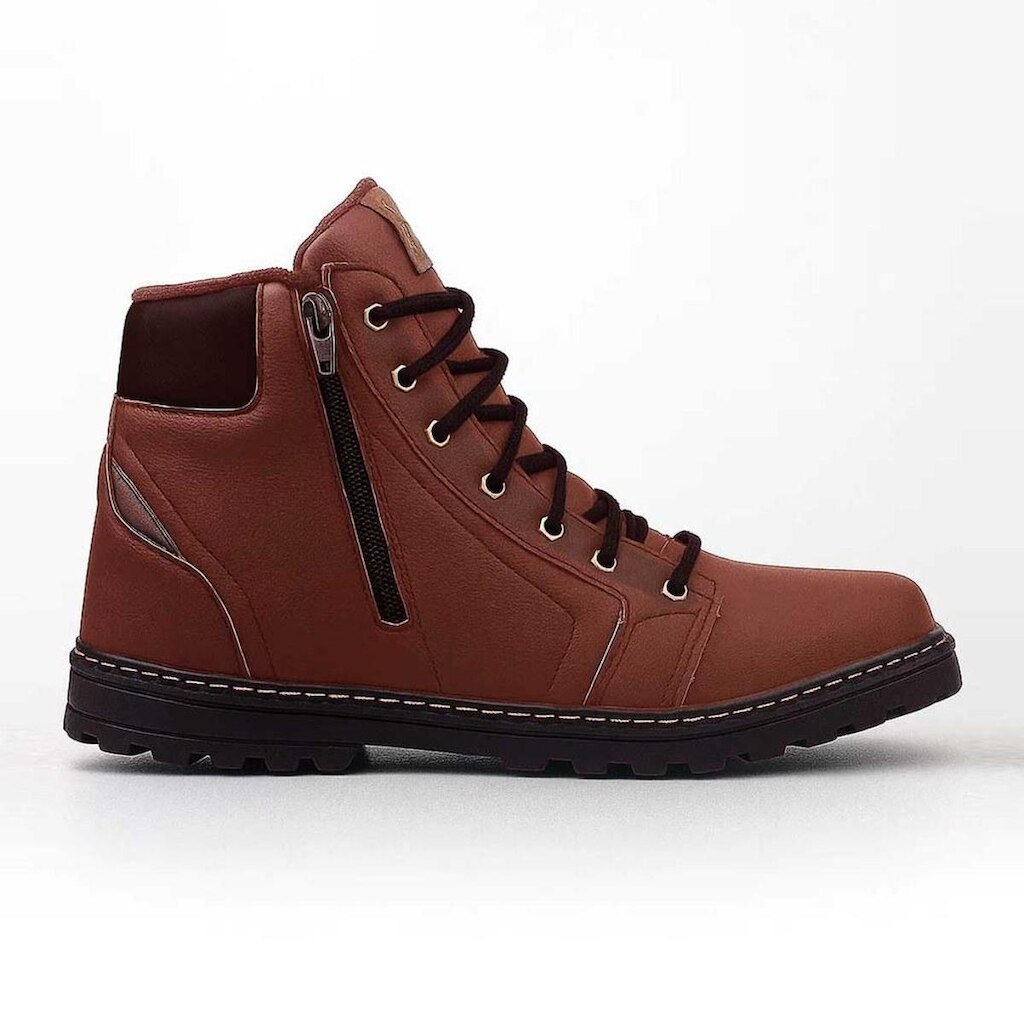 Coturno Masculino Casual Cano Médio com Zíper Lateral