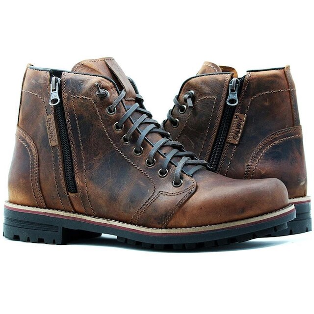 Coturno Masculino Couro Macio Estilo Antiderrapante Conforto