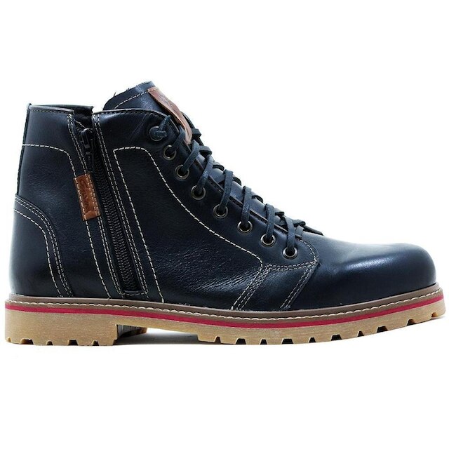 Coturno Masculino Couro Macio Estilo Antiderrapante Conforto