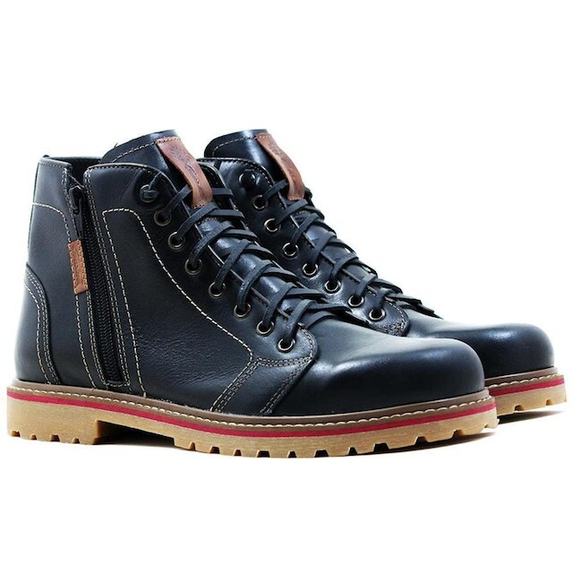 Coturno Masculino Couro Macio Estilo Antiderrapante Conforto