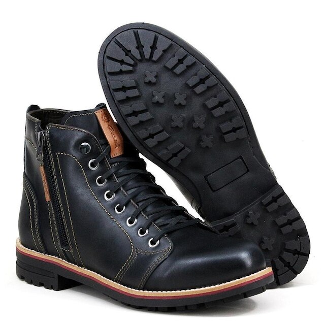 Coturno Masculino Couro Macio Estilo Antiderrapante Conforto