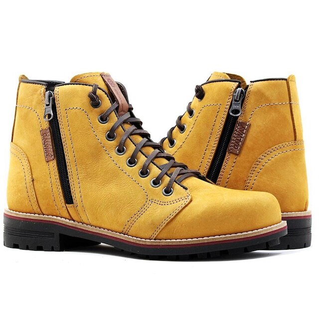 Coturno Masculino Couro Macio Estilo Antiderrapante Conforto