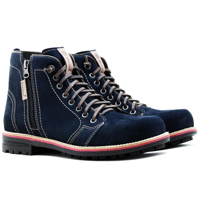 Coturno Masculino Couro Macio Estilo Antiderrapante Conforto