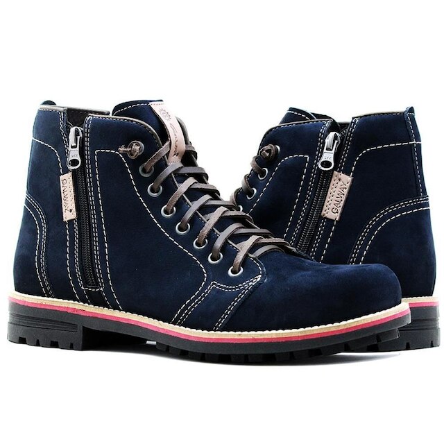 Coturno Masculino Couro Macio Estilo Antiderrapante Conforto