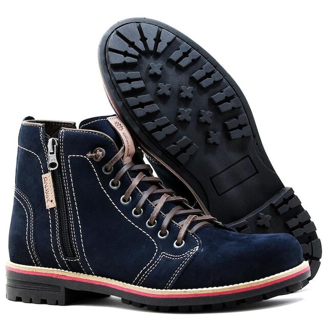 Coturno Masculino Couro Macio Estilo Antiderrapante Conforto