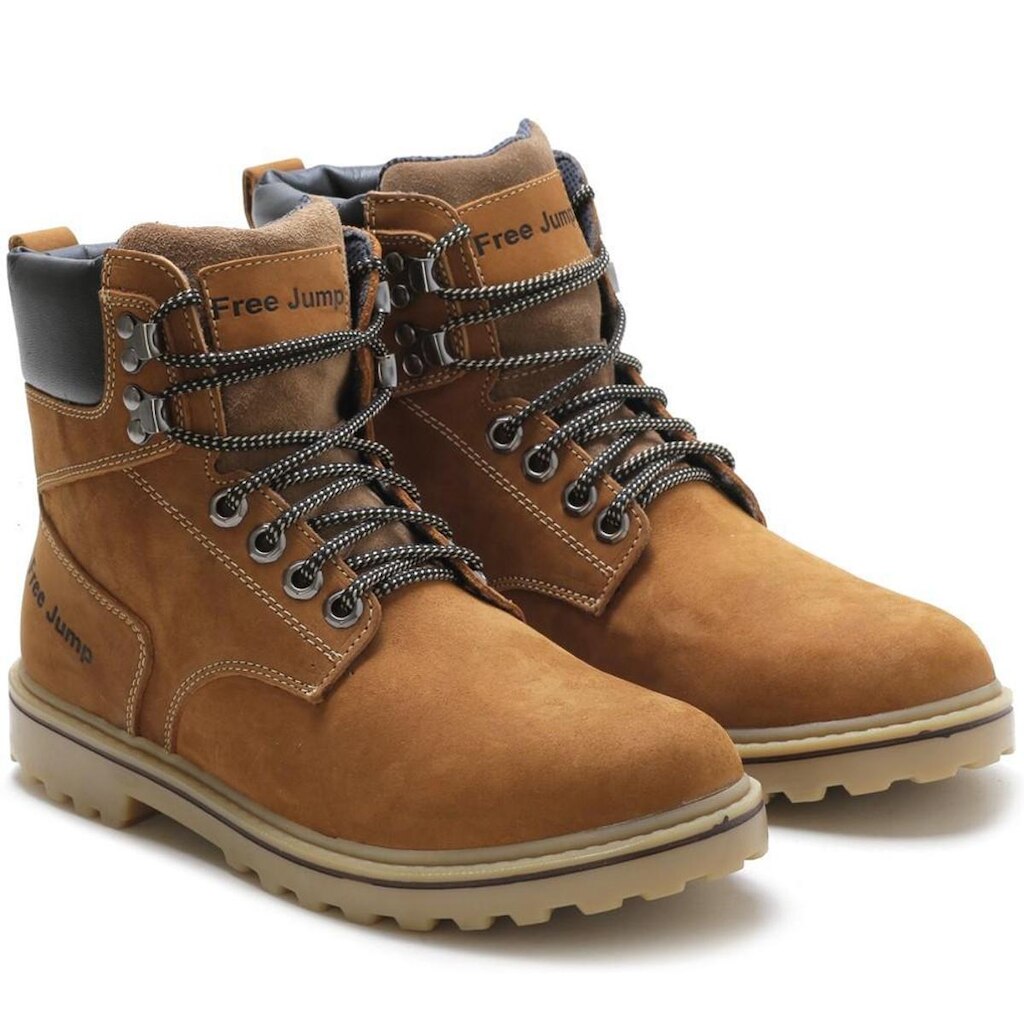 Coturno Masculino Couro Palmilha Gel Free Jump 1020