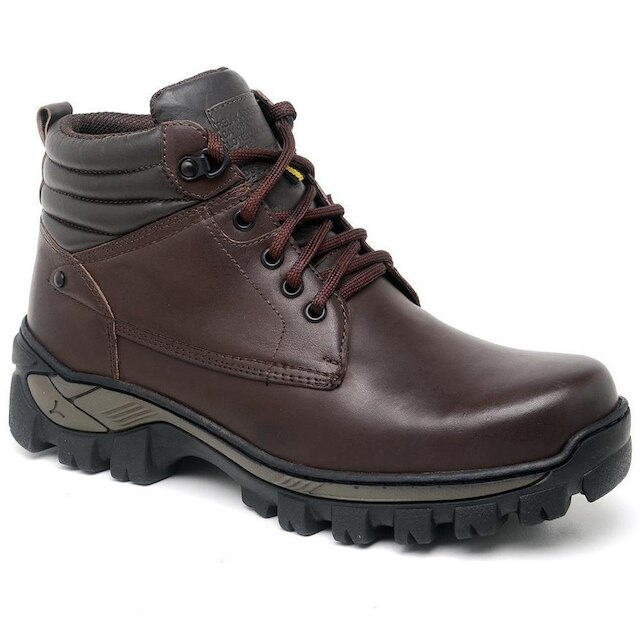 Coturno Masculino Militar Bota Segurança Cano Curto Em Couro