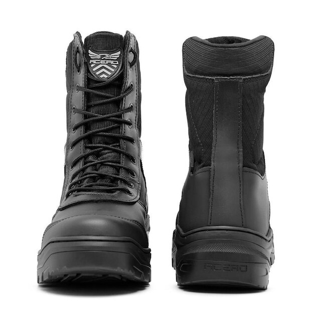 Coturno Masculino Militar Couro Acerto Selva Cano Alto