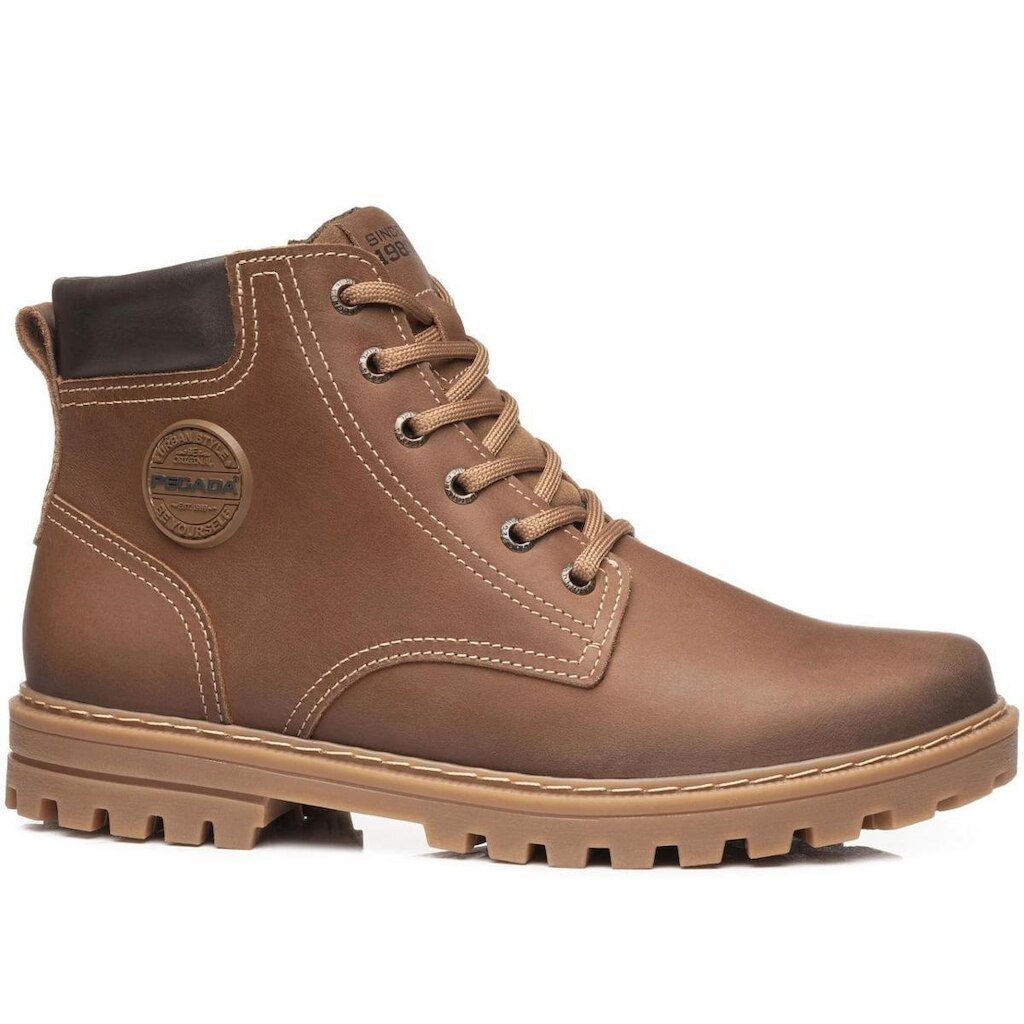 Coturno Pegada Couro Latego Masculino