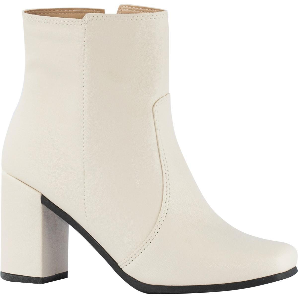 Coturno Salto Alto Grosso Confortável Bota Cano Curto Zíper Menor preço em Coturno Salto Alto Grosso Confortável Bota Cano Curto Zíper