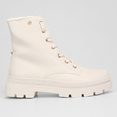 Coturno Via Marte Salto Médio Tratorado com Pelo Feminino - Feminino