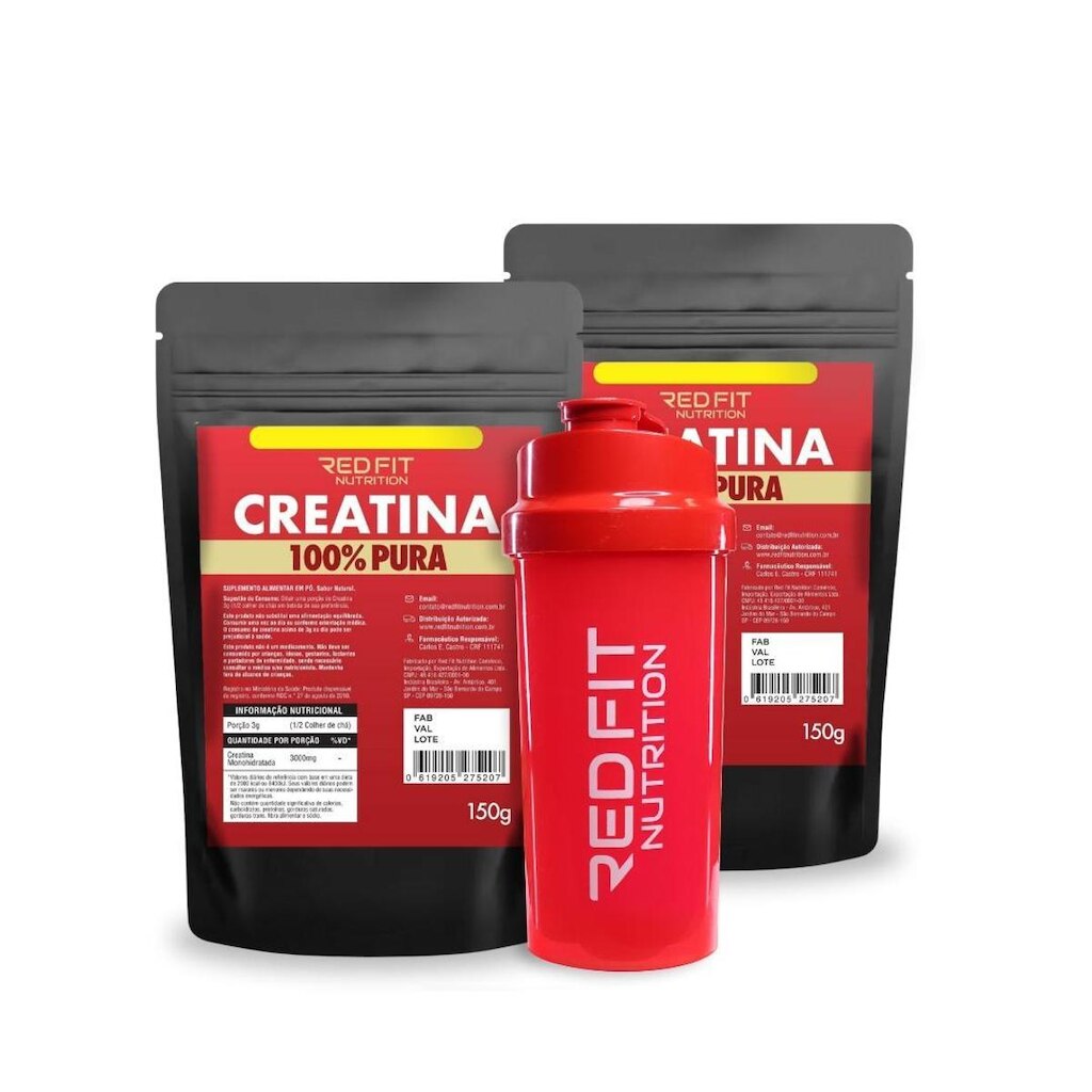 Creatina 300g - 100% Pura Matéria- Prima Importada - Red Fit Nutrition