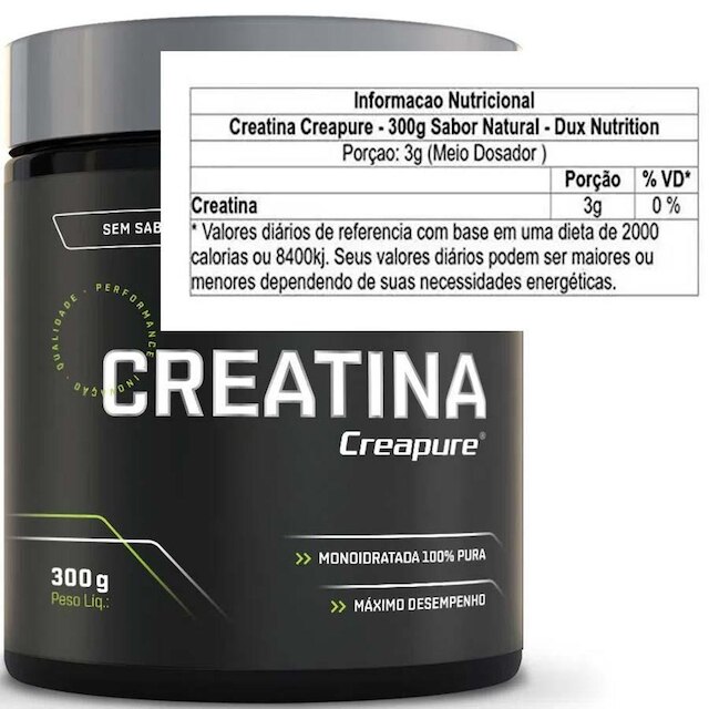 Creatina Creapure Dux Monohidratada 100% Pura Pote 300g