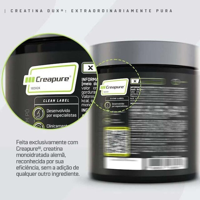 Creatina Creapure Dux Monohidratada 100% Pura Pote 300g