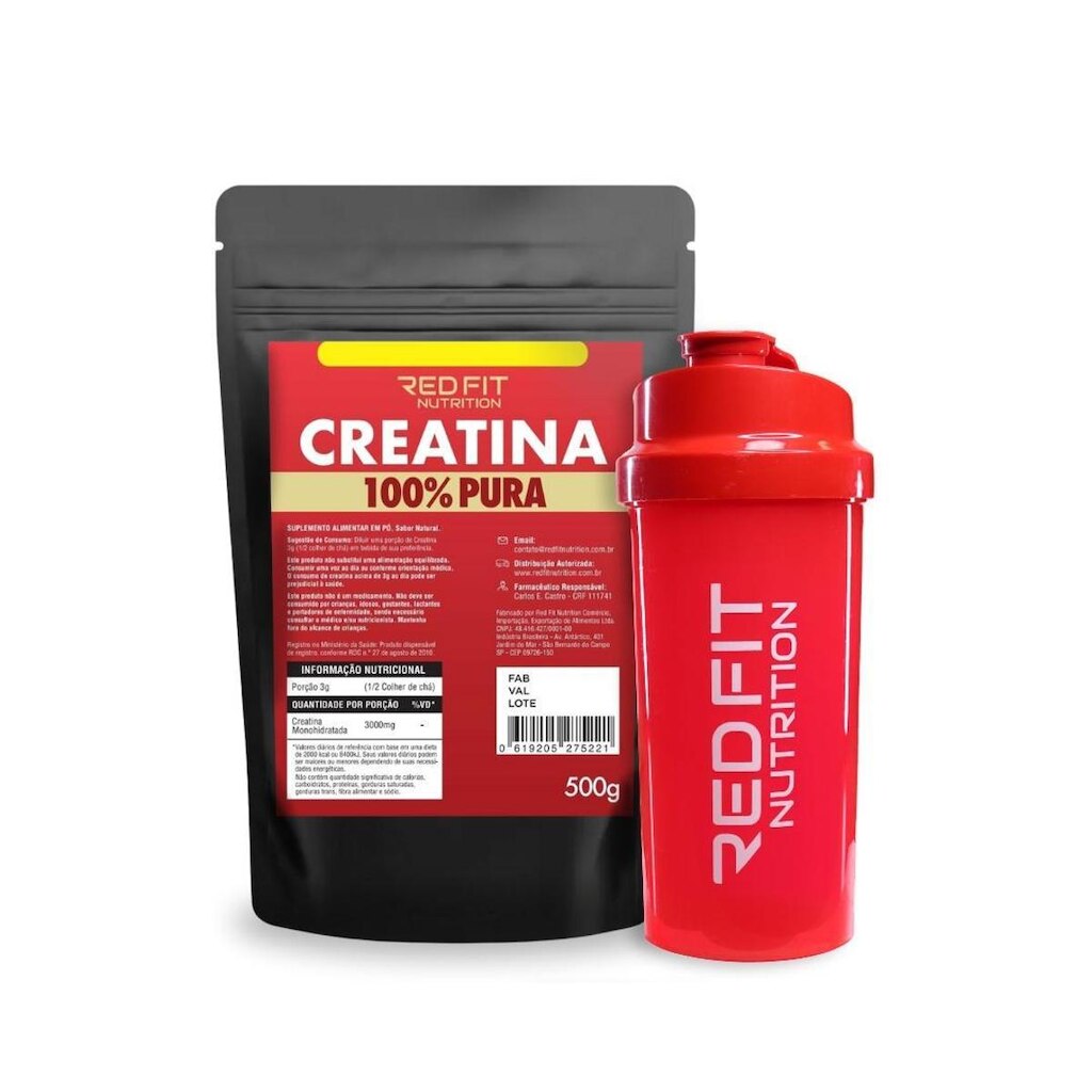 Creatina Monohidratada Pura Red Fit Nutrition 500g