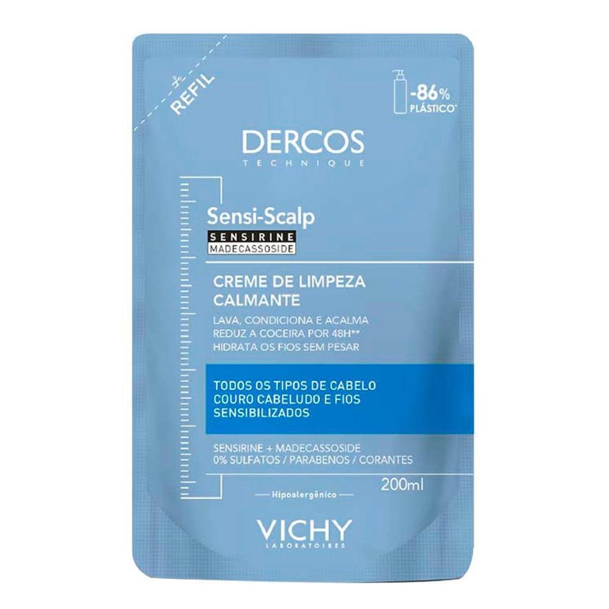 Creme de Limpeza Capilar Vichy Sensi-Scalp Dercos Refil 200ml - Incolor Menor preço em Creme de Limpeza Capilar Vichy Sensi-Scalp Dercos Refil 200ml - Incolor