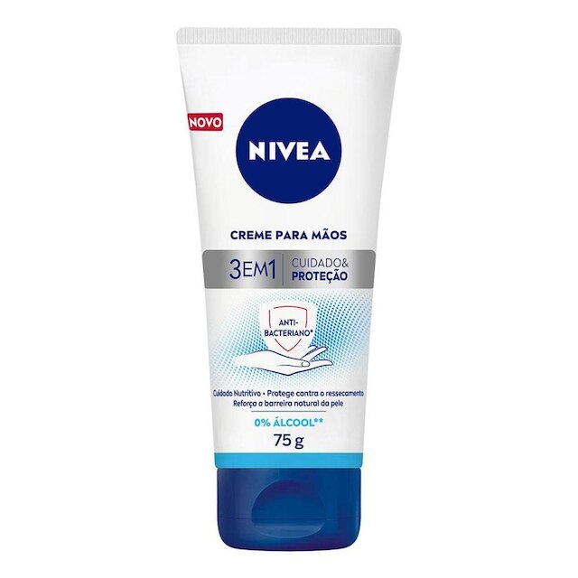 Creme para Mãos Nivea 3 em 1 Ação Bacteriana Cuidado & Proteção 75g
