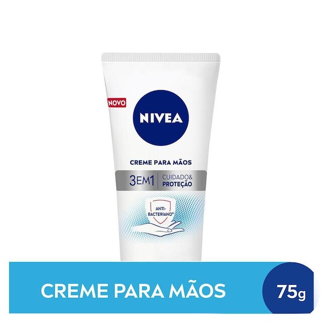 Creme para Mãos Nivea 3 em 1 Ação Bacteriana Cuidado & Proteção 75g