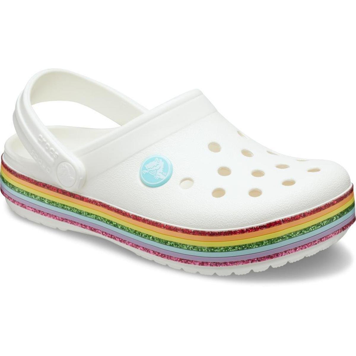 Crocs Crocband Rainbow Glitter Clog K Feminina Branco Zattini