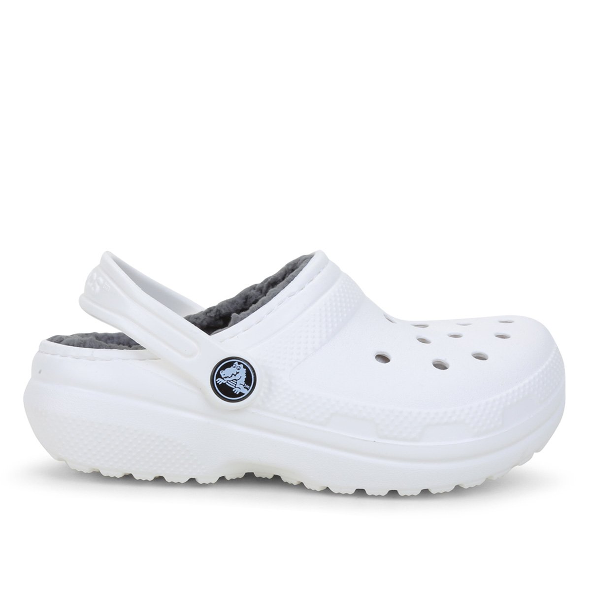 Crocs Infantil Classic Lined Clog K - Branco+Cinza é ruim? Crocs Infantil Classic Lined Clog K - Branco+Cinza é boa?