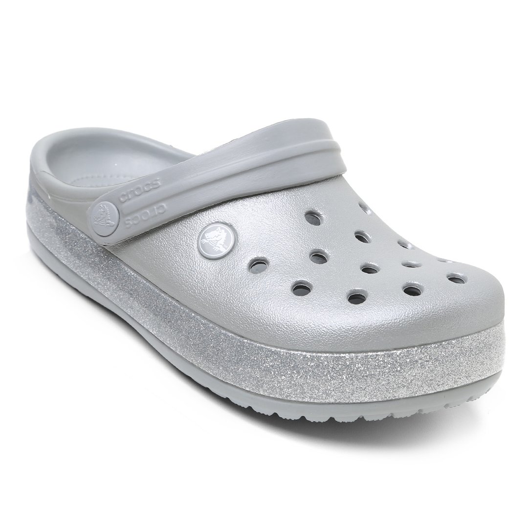 Crocs Infantil Crocband Glitter Clog Cinza Zattini