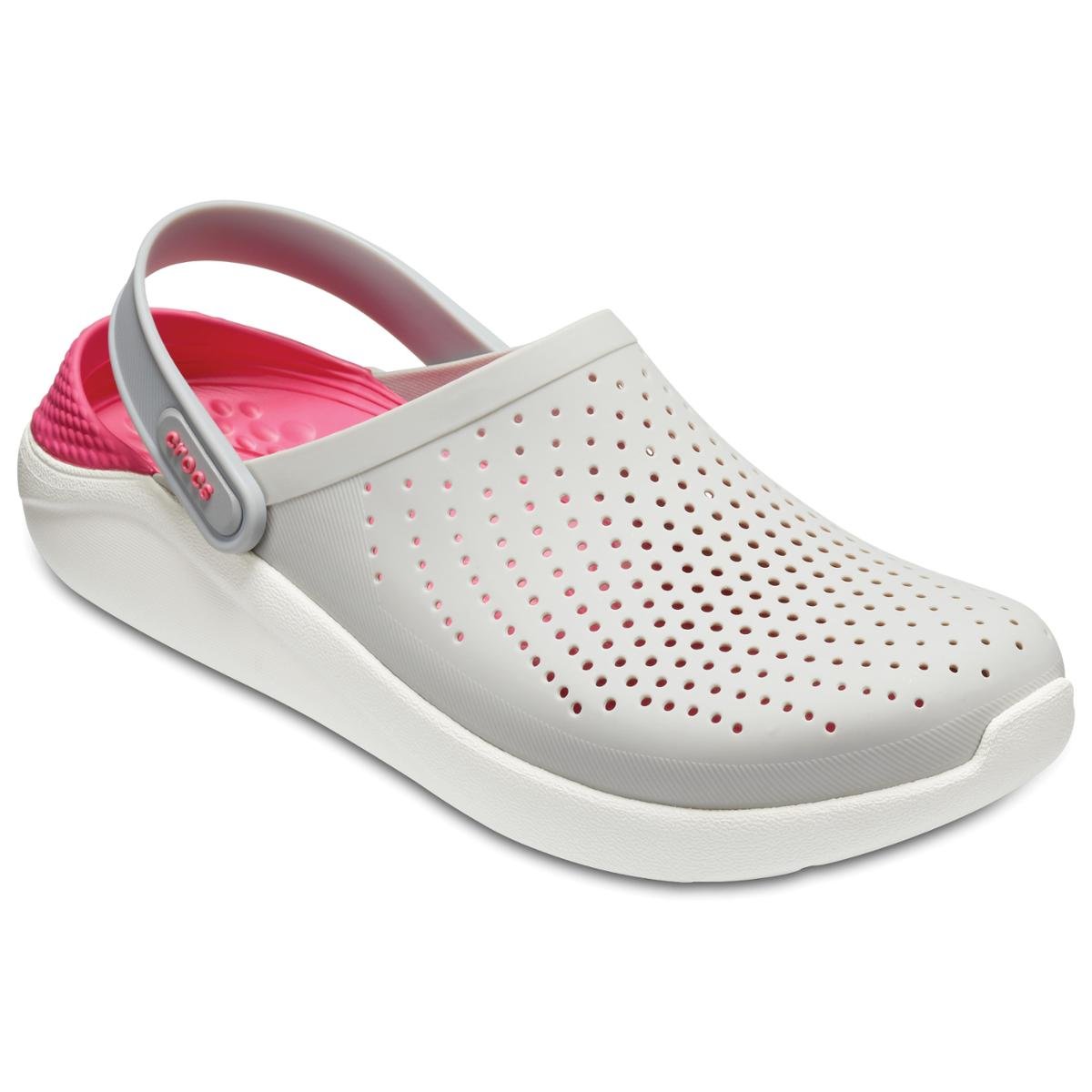 crocs rosa e cinza