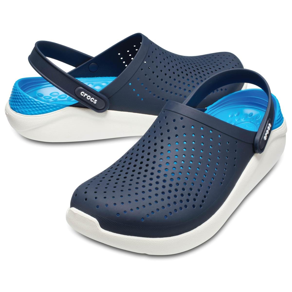 Crocs LiteRide Clog Azul e Branco Zattini Crocs LiteRide Clog Azul e Branco Zattini