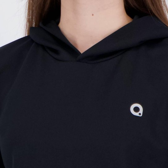 Cropped Area Dot Manga Longa Feminino Preto