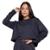 Cropped Blusa Moletinho Serra e Mar Modas Gringa Manga Longa Roupa Blogueiro Moda Casual - Preto