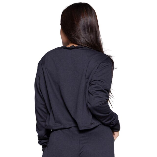 Cropped Blusa Moletinho Serra e Mar Modas Gringa Manga Longa Roupa Blogueiro Moda Casual