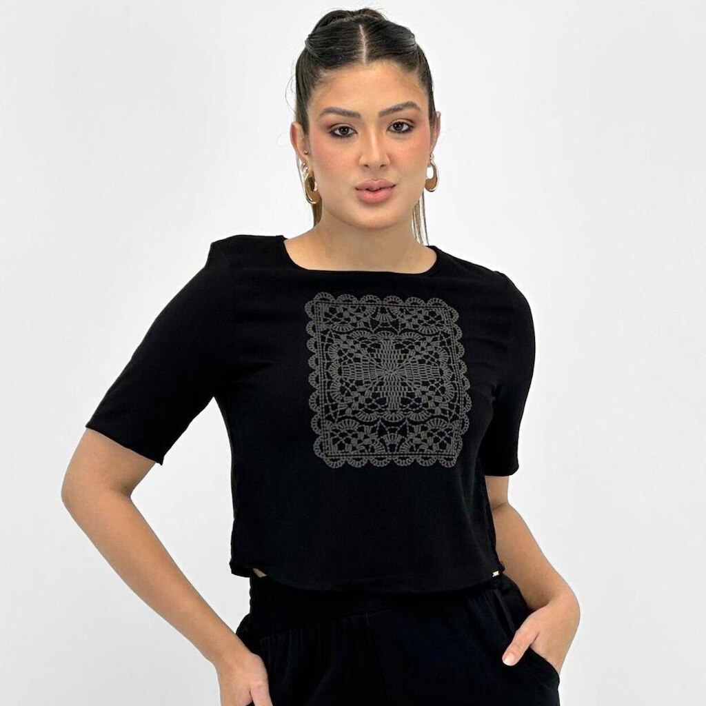 Cropped Cativa Manga Curta Feminino