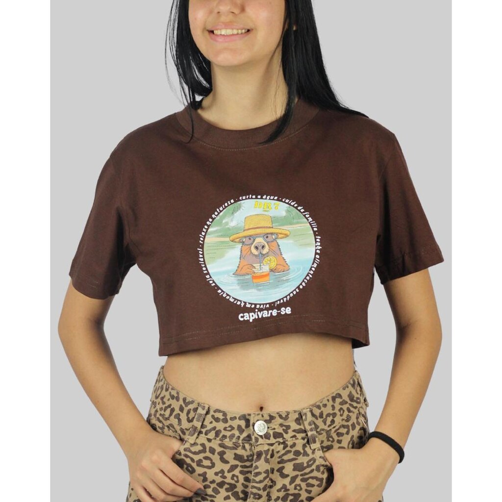 Cropped DR7 Street Capivare-se - Marrom