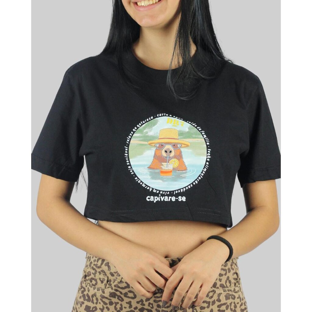 Cropped DR7 Street Capivare-se - Preto