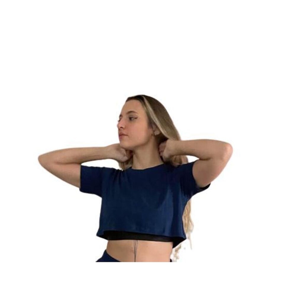 Cropped feminino na viscolycra com manga moda gringa