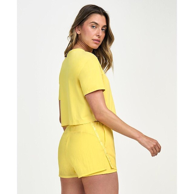 Cropped Ftness Alto Giro Manga Curta Logo 2511704