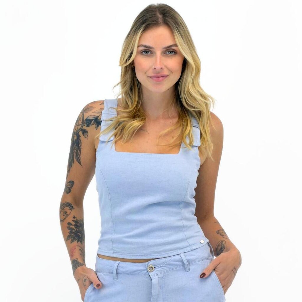 Cropped Geração Moderna em Tecido Alça Feminino