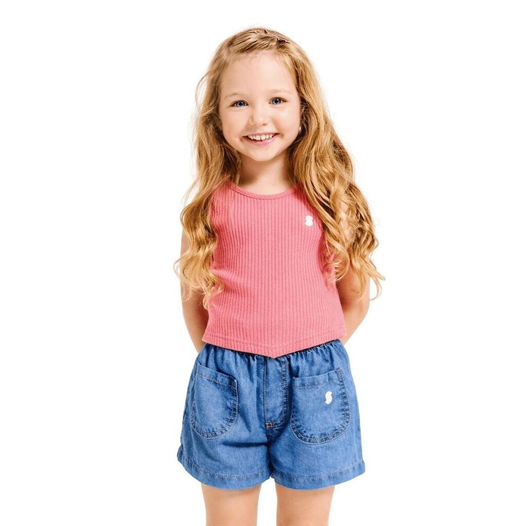 Cropped Infantil Menina Basiquinho Alphabeto