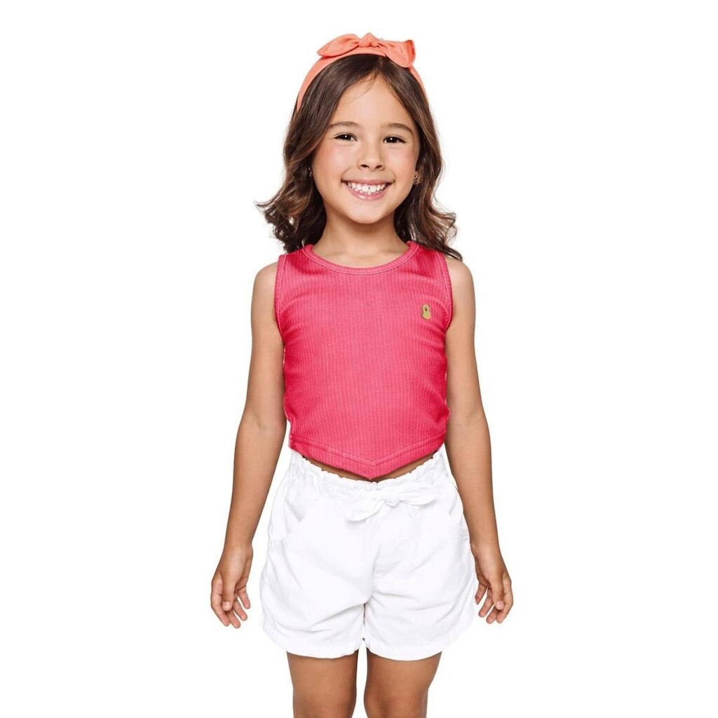 Cropped Infantil Menina Basiquinho Alphabeto