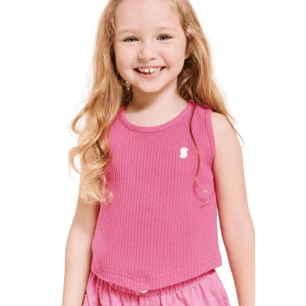 Cropped Infantil Menina Basiquinho Alphabeto