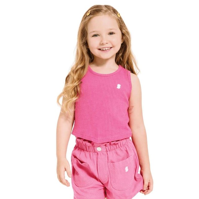Cropped Infantil Menina Basiquinho Alphabeto